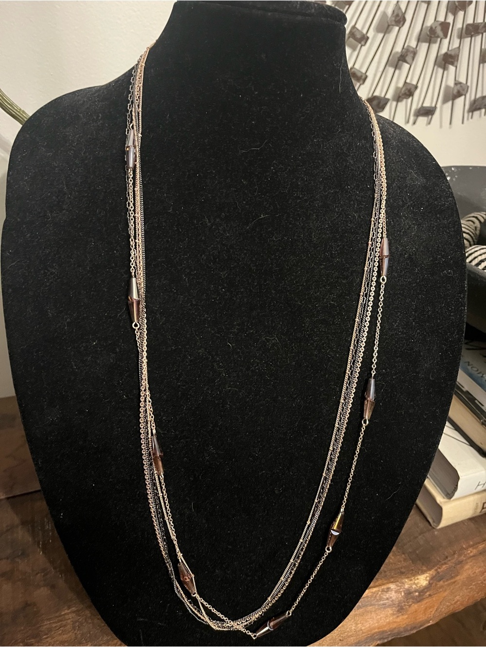 Bold Elements Layered Brown Bead Multi-Chain Necklace $12